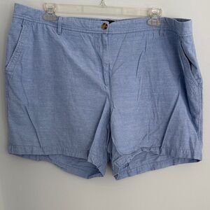 Talbots Light Blue Cotton-Blend Chino Shorts